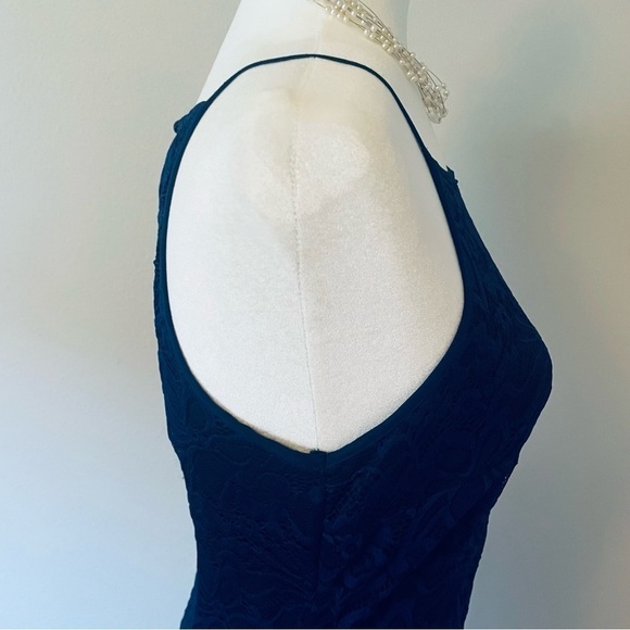 Francesca’s Blue Rain Navy Lace Mini Dress - Picture 10 of 16